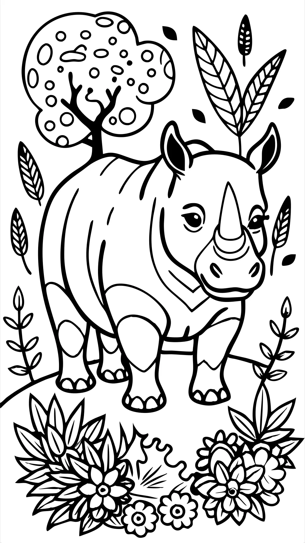 coloriage de rhinocéros